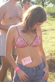 Blonde teen gets